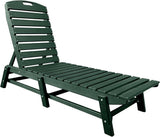 Phat Tommy Outdoor Pool Chaise Lounge, Heavy-Duty Beach Lounger - Folding, HDPE - Photo 1