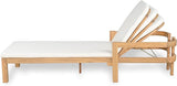 Christopher Knight Home Kayas Acacia Wood Chaise Lounge with Adjustable Backrest, 77.5" Outdoor Sun Lounger with Cushion - Photo 5