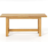 Tangkula Outdoor Teak Wood Bench, Patio Dining Bench Seat, Wooden Garden Bench, 2-Person Loveseat Seating for Porch - Photo 9