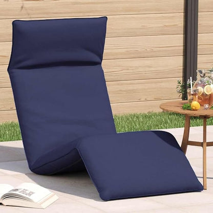 Folding Sun Lounger Navy Blue, 175x54x8.5 cm Oxford Fabric Adjustable Reclining Beach Chair with 5 Positions, Portable Outdoor Chaise Lounge for Garden Patio Poolside Lawn Camping