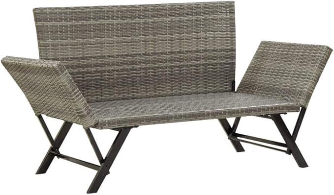 Patio Bench with Cushions, Outdoor Sunbed, Cushion Cover Removable, Garden Bench, Easy to Clean for Patio, Garden, Patio - Photo 7
