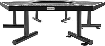 Global Industrial Hexagon Outdoor Tree Bench, Expanded Metal, 73" L x 63" W x 18" H, Black