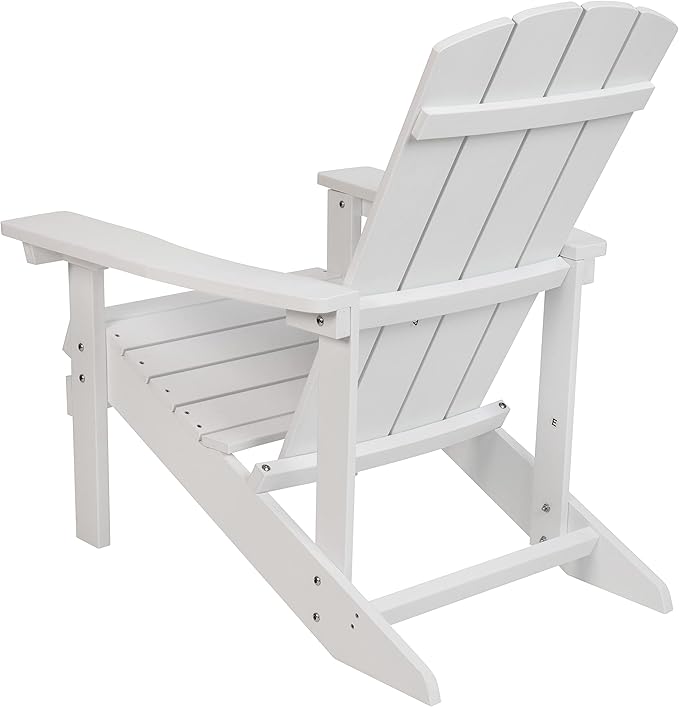 Taylor & Logan Charlestown All-Weather Poly Resin Wood Adirondack Chair in White