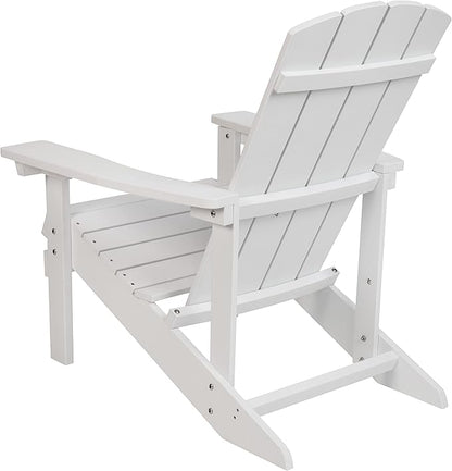 Taylor & Logan Charlestown All-Weather Poly Resin Wood Adirondack Chair in White