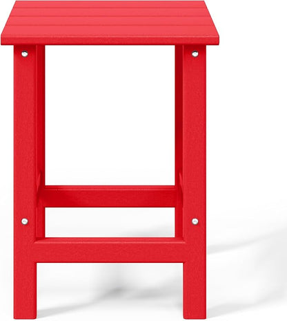 WO WESTIN OUTDOOR HDPE Laguna 3PC Outdoor Poly Adirondack Chair Set with Side Table, Red