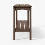 WestinTrends Malibu 55" Outdoor Patio HDPE Adirondack 2-Tier Shelf Console Table, Dark Brown - Photo 5