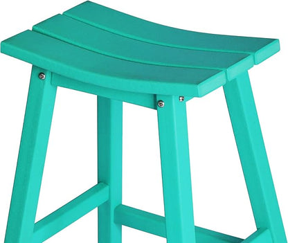 WestinTrends Malibu Malibu 29 Inch High Backless Seat Bar Stools (Set of 3), Turquoise