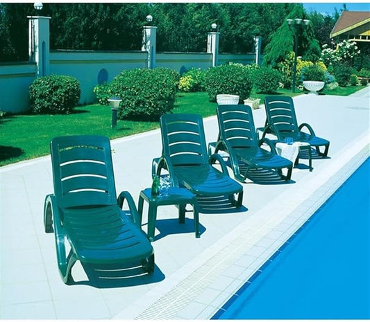 Compamia Sunrise Pool Chaise Lounge in Green (Set of 4)