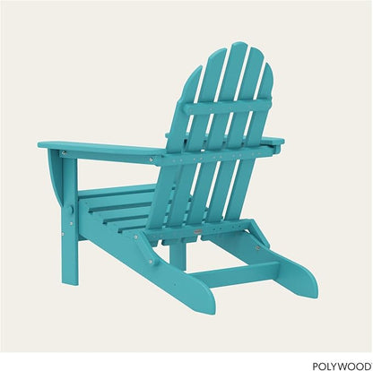 POLYWOOD AD5030AR Classic Folding Adirondack Chair, Height: 35.00" - Width: 29" - Depth: 35.00", Aruba