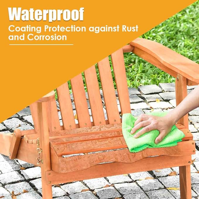 Giantex Wooden Adirondack Chair Outdoor Lounger Chair, Folding Adirondack Chairs 400 lbs Weight Capacity for Patio, Garden, Deck, Porch, Lawn, Oversized Backyard Seating Fire Pit Chairs