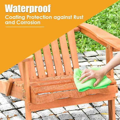 Giantex Wooden Adirondack Chair Outdoor Lounger Chair, Folding Adirondack Chairs 400 lbs Weight Capacity for Patio, Garden, Deck, Porch, Lawn, Oversized Backyard Seating Fire Pit Chairs
