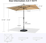 PURPLE LEAF Patio Chaise Lounge with 10' x 6.5' Tilt Umbrella Outdoor Lounge Chair Beach Pool Sunbathing Lawn Lounger - Photo 7