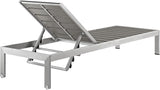 Modway Shore Aluminum Outdoor Patio Poolside Two Chaise Lounge Chairs in Silver Gray - Photo 6