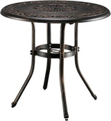 VINGLI 32" Outdoor Dining Table, Round Patio DiningTable with Umbrella Hole - Photo 1