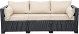 Rattaner Patio Furniture 3-seat Sofa Wicker Outdoor Furniture Outdoor Couch Deep Seat Hight Backrest Waterproof Cover - Photo 6