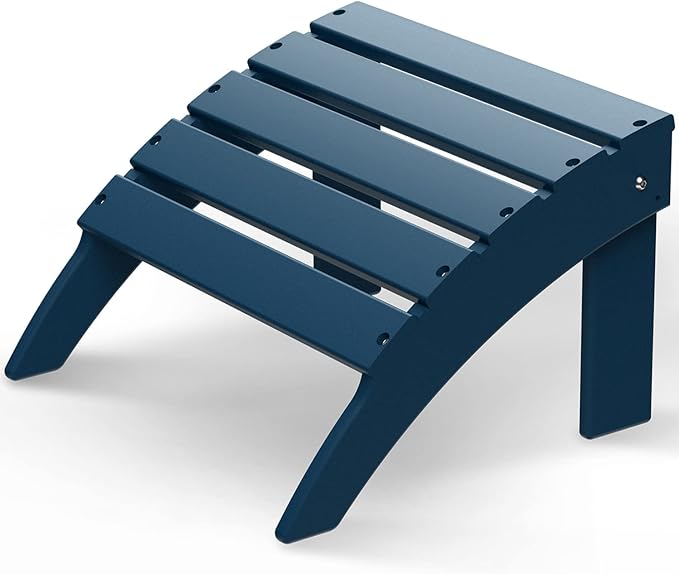 GREENVINES Adirondack-Ottoman | HDPE Plastic | Outdoor Footrest | All Weather | Foot Stool | Foot Rest | Blue | for Adirondack Chair | for Patio Backyard Pool