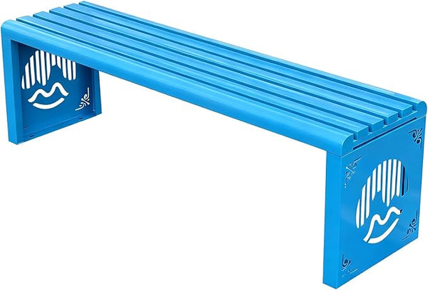 Heavy Duty Outdoor Benches Weatherproof Galvanized Steel Park Benches Slats Design Metal Garden Chair Commercial Street - Photo 1