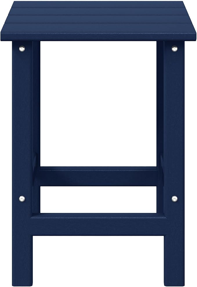 WestinTrends Malibu Square Outdoor Side Table for Adirondack Chair, Navy Blue