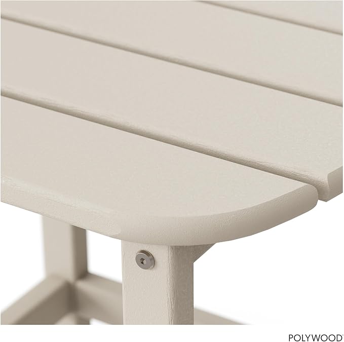 POLYWOOD SBT18SA South Beach 18" Outdoor Side Table, Sand