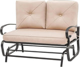 Outdoor Glider Rocking Bench 2 Person Patio Loveseat Steel Frame Furniture Set for Patio, Garden, Yard - Photo 1