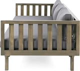 Christopher Knight Home Claremont Outdoor 3 Seater Acacia Wood Daybed with Fabric Water Resistant and Removable Cushions - Photo 9