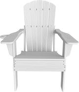 Plawdlik Folding Adirondack Chair, SGS Tested, Wooden Textured with Cup Holder - Photo 9