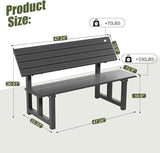 TECSPACE 47 Inches Aluminum Picnic Table Bench Black, Covertible Outdoor Bench with 400 LBS Weight Capacity for Park - Photo 3
