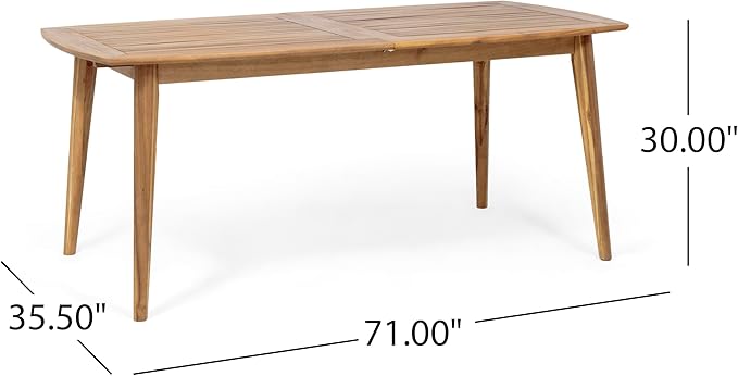 Christopher Knight Home Stamford Outdoor Acacia Wood Expandable Dining Table, Teak