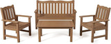 Stoog HIPS Outdoor Patio Dining Set, 4-Piece All-Weather Garden Bench, Chairs and Table Set - Photo 1