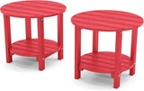 YEFU Adirondack Side Table, 18" Double Outdoor Side Tables Set of 2, Poly Lumber end Table, Weather Resistant for Indoor - Photo 1