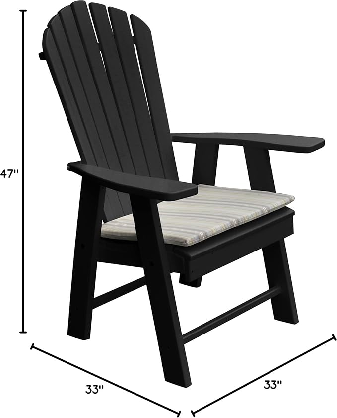 Furniture Barn USA Poly Upright Adirondack Chair, Black