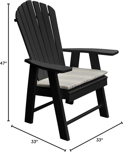 Furniture Barn USA Poly Upright Adirondack Chair, Black