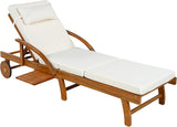 LUMISOL Acacia Wood Chaise Lounge Chair Set of 2, Patio Outdoor Chaise Lounge with Cushions, Adjustable Backrest - Photo 9
