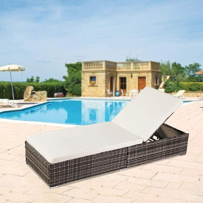 Gray Outdoor Chaise Lounge,Pool Lounge Chairs,Patio Recliner,Outdoor Chaise Lounge Adjustable Sunbathing Recliner for Poolside Beach Outside Patio Chaise Lounger 194 x 70 x 32CM