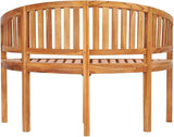 Teak Wood Garden Bench 47.2 Inch Crescent Outdoor Bench Solid Teak Wood Brown Oiled Finish Elegant Design for Patio - Photo 7