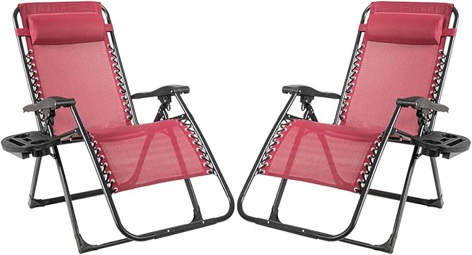 Goplus Oversized Zero Gravity Chair, XL-Extended Version, Outdoor Recliner w/Cup Holder & Detachable Headrest - Photo 4