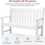 Stoog Outdoor Benches Set of 2, All-Weather HIPS Plastic Garden Bench with 800lb Capacity, Never Fade or Rot - Photo 4
