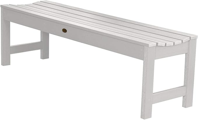 highwood Lehigh Picnic Garden Bench, 5 feet, White