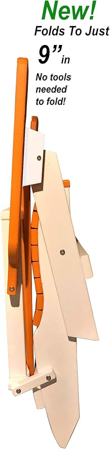 DuraWeather Poly Classic King Size Folding Adirondack Chair (Mango Orange on White)
