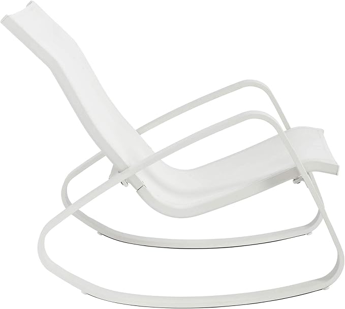 Modway EEI-3180-WHI-WHI-SET Traveler Rocking Lounge Chair Outdoor Patio Mesh Sling Set of 2, White