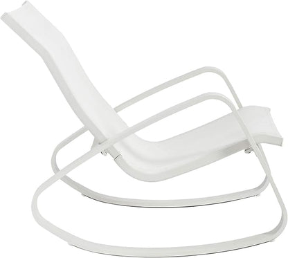 Modway EEI-3180-WHI-WHI-SET Traveler Rocking Lounge Chair Outdoor Patio Mesh Sling Set of 2, White