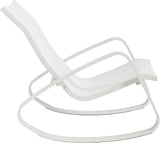 Modway Traveler Outdoor Patio Aluminum Mesh Rocking Sling Lawn Chair Glider in White White - Photo 3