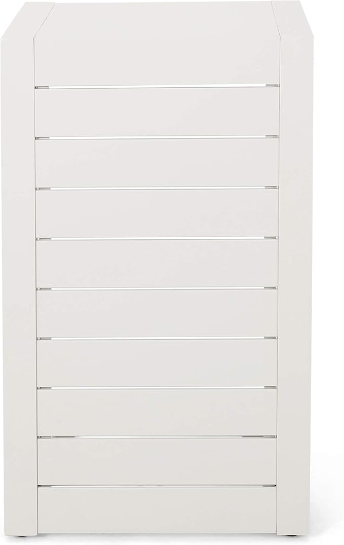 Christopher Knight Home Jesse Coral Outdoor Modern Aluminum C-Shaped End Table, White