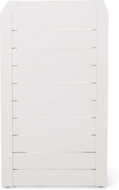 Christopher Knight Home Jesse Coral Outdoor Modern Aluminum C-Shaped End Table, White