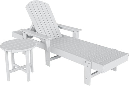 WestinTrends Dylan 2 Piece Adirondack Reclining Chaise Lounge with Arms White