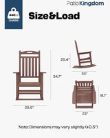 Classic Outdoor Rocking Chair Set of 4, HDPE Patio Rocking Chairs with Slat Back & Wide Armrests - Photo 2