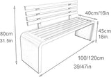 Gtzly Metal Garden Bench, Outdoor Galvanized Steel Garden Bench - Photo 2