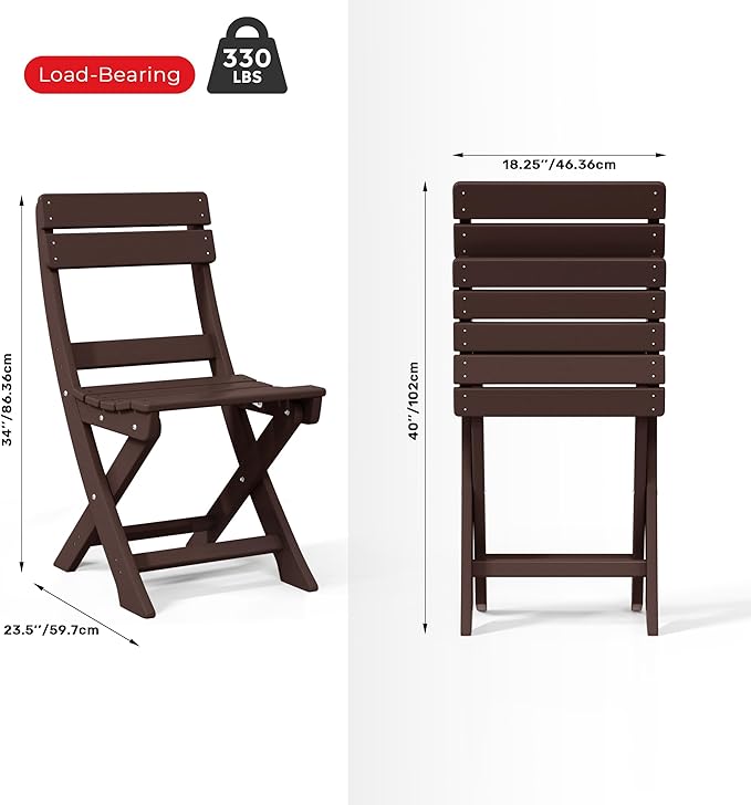 Costaelm Outdoor Patio Modern Folding Dining Chair - Photo 3