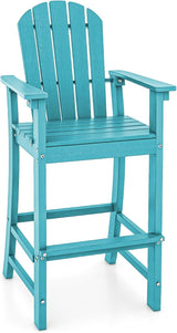 Tangkula Outdoor Tall Adirondack Chair 30 Inches Seat Height, HDPE Bar Height Patio Chair with High Backrest - Photo 1