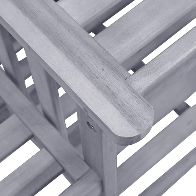 vidaXL Garden Chair with Tea Table Grey Solid Acacia Wood Standard